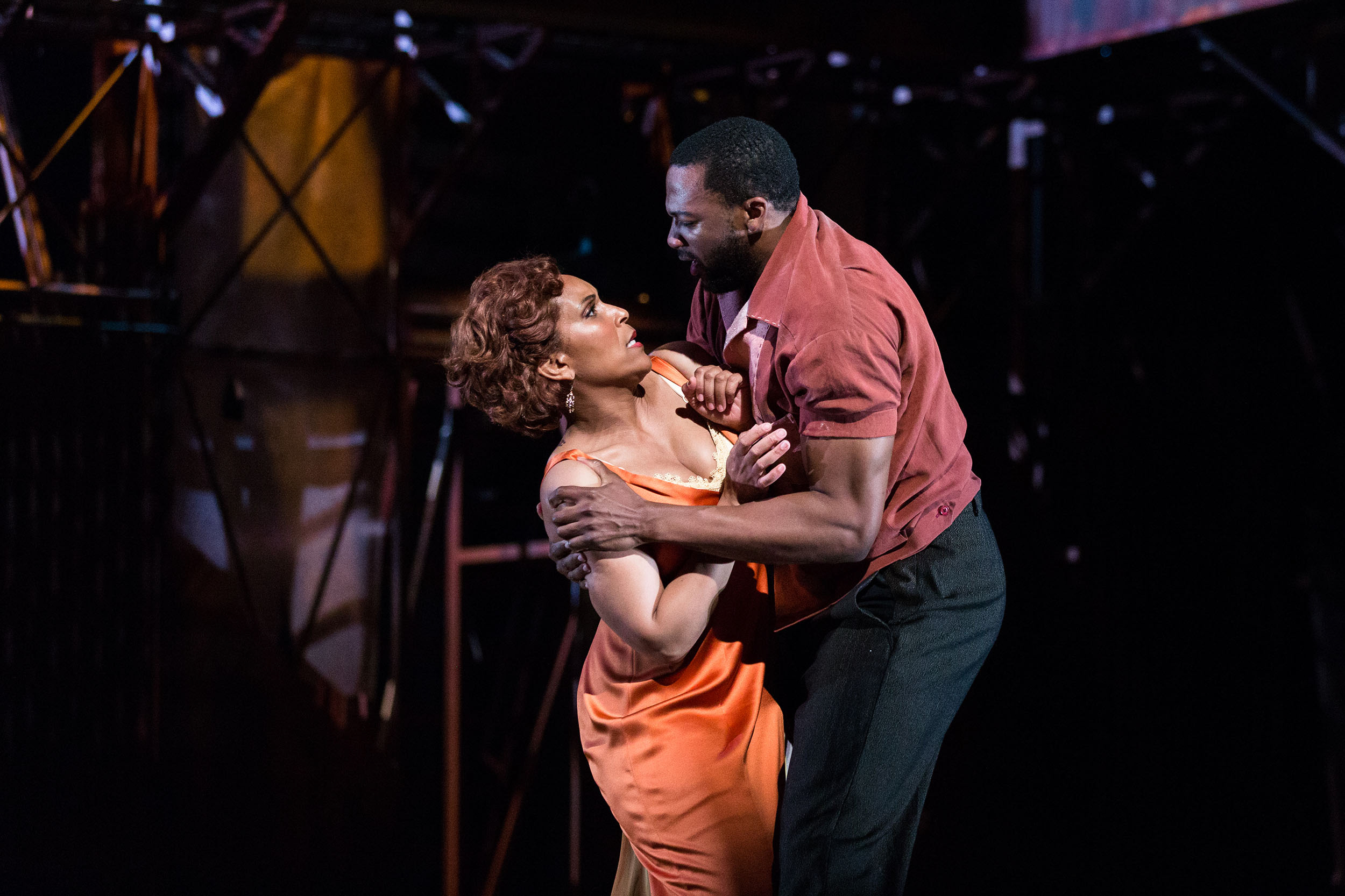  Talise Trevigne as Bess and Norman Garrett as Crown in The Glimmerglass Festival's 2017 production of The Gershwins'  Porgy and Bess . 