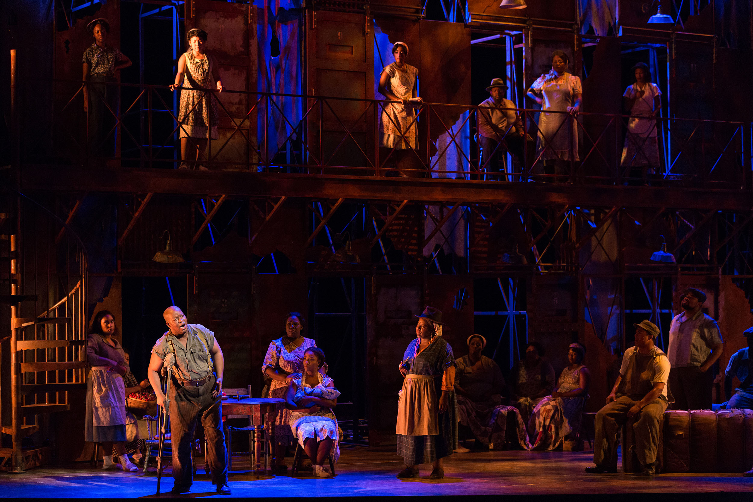  Musa Ngqungwana as Porgy (left) in The Glimmerglass Festival's 2017 production of The Gershwins'  Porgy and Bess . 