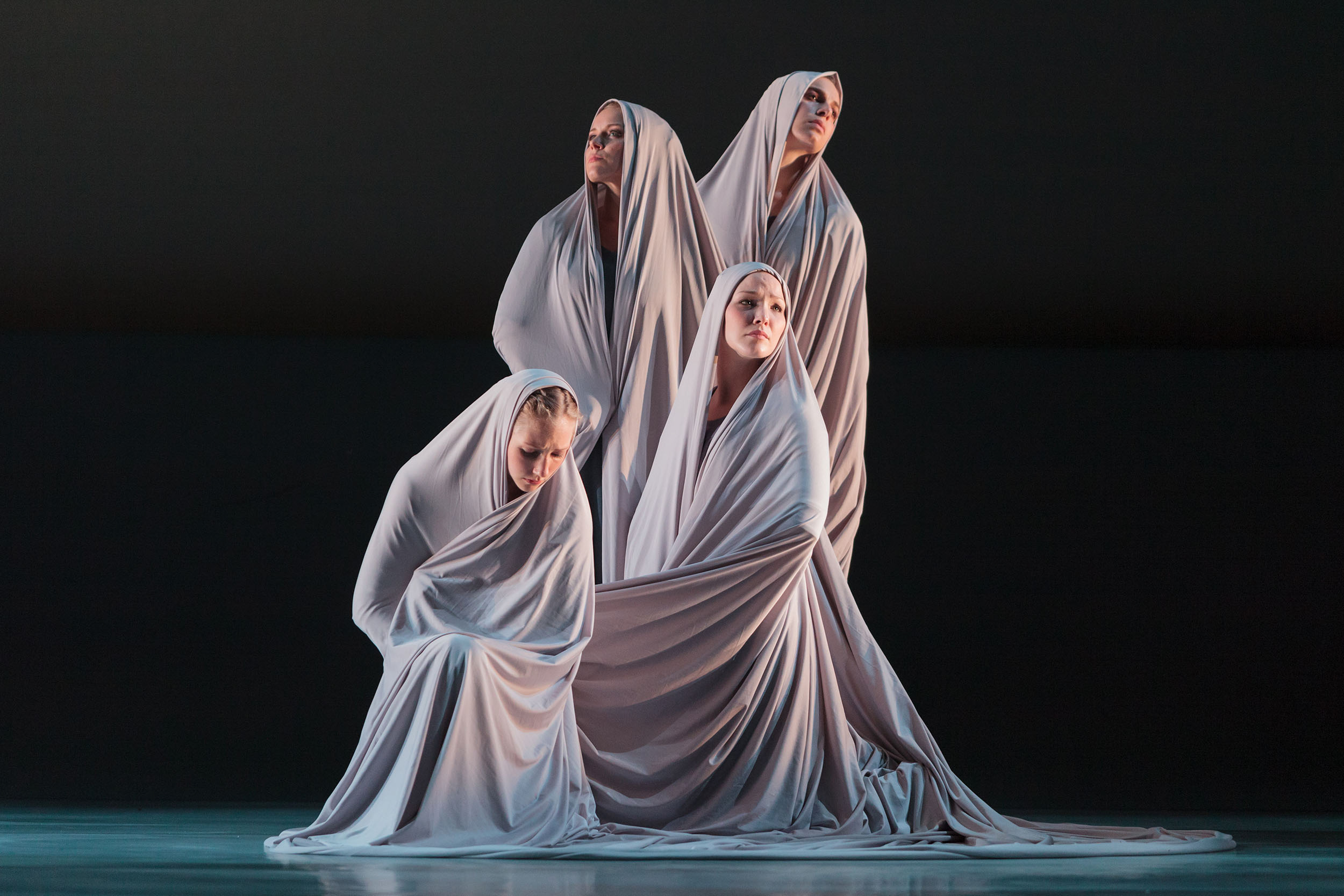  L to R: Ensemble members Andrea Beasom, Anne O'Donnell, Sarah Parnicky and Lily Smith in The Glimmerglass Festival's 2013 production of Pergolesi's  Stabat Mater . 