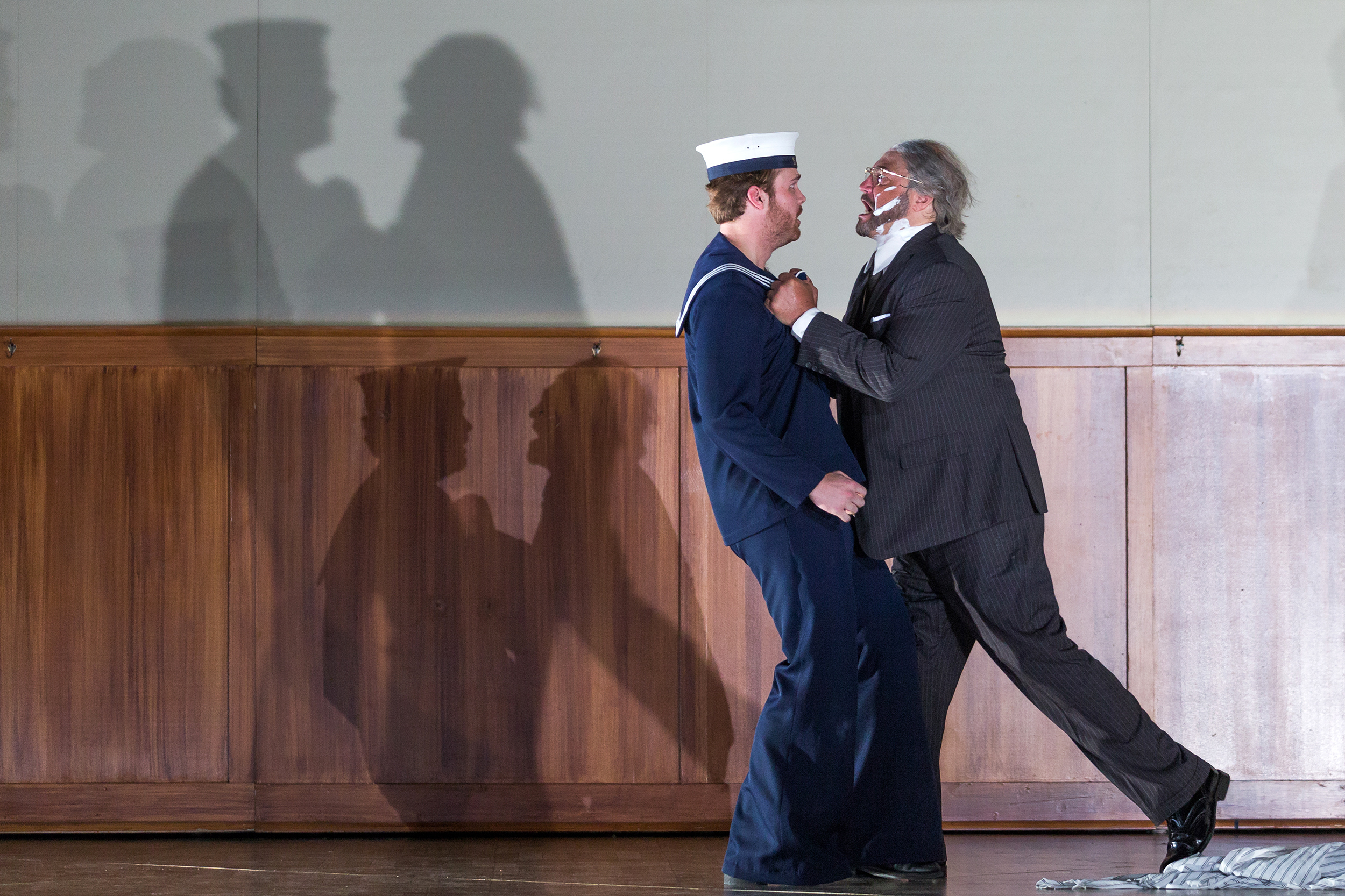  Harry Greenleaf as Anthony Hope and Peter Volpe as Judge Turpin in The Glimmerglass Festival's production of Stephen Sondheim's  Sweeney Todd . 