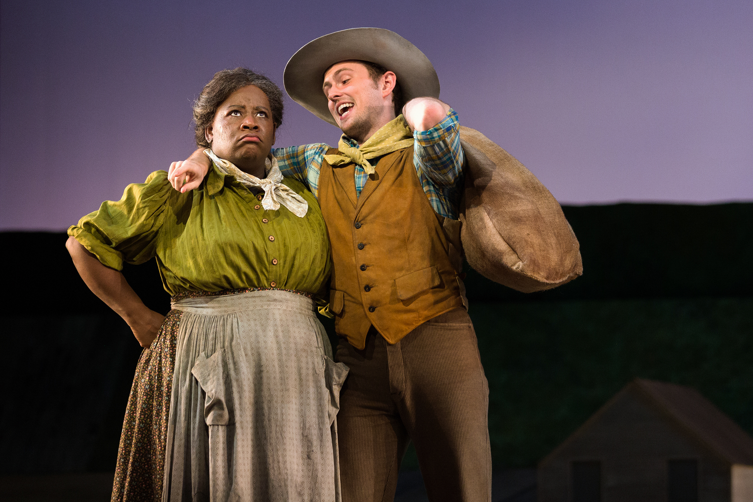  Judith Skinner as Aunt Eller and Michael Roach as Will Parker in The Glimmerglass Festival's 2017 production of Rodgers and Hammerstein's  Oklahoma!  