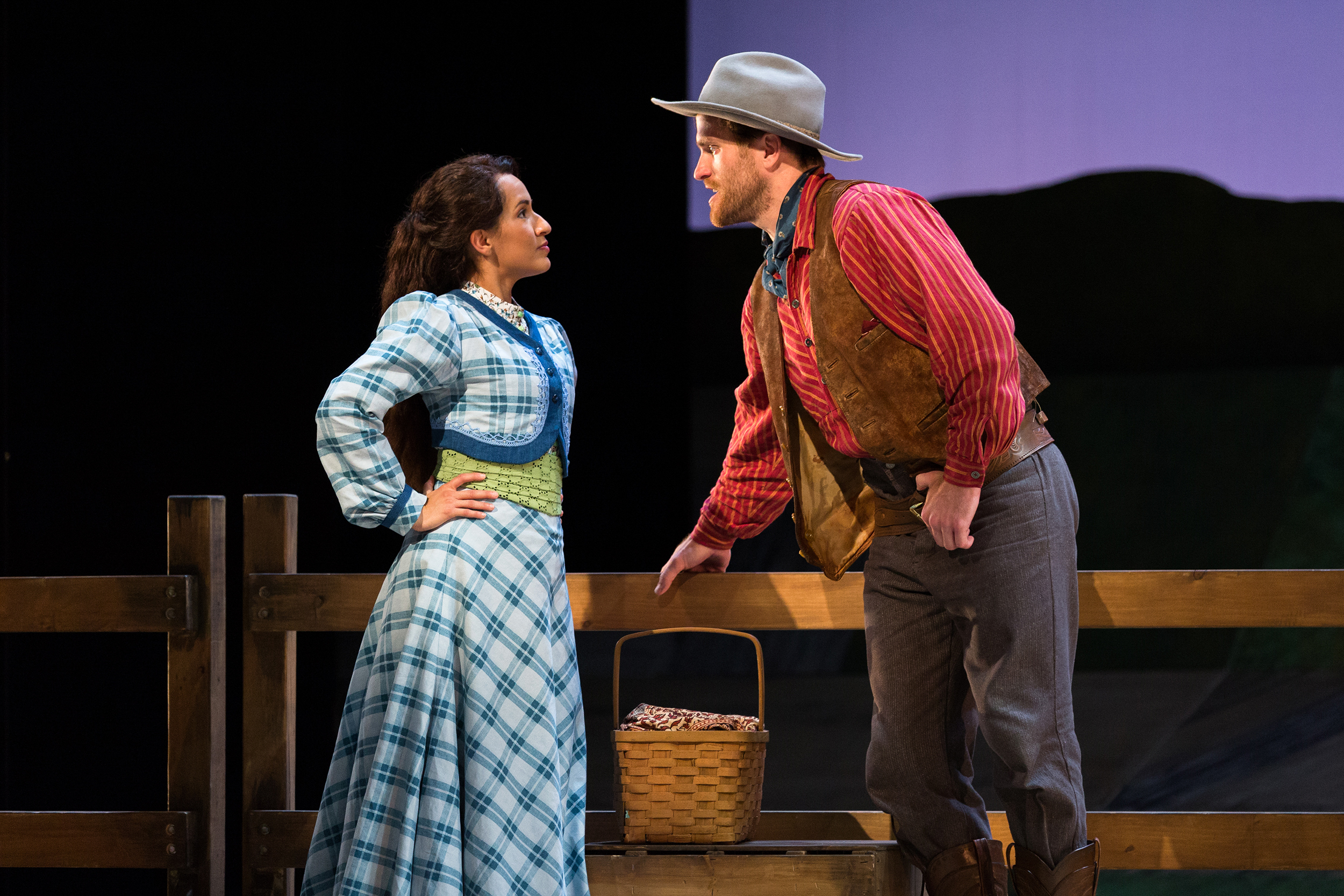  Vanessa Becerra as Laurey and Jarrett Ott as Curly in The Glimmerglass Festival's 2017 production of Rodgers and Hammerstein's  Oklahoma!  