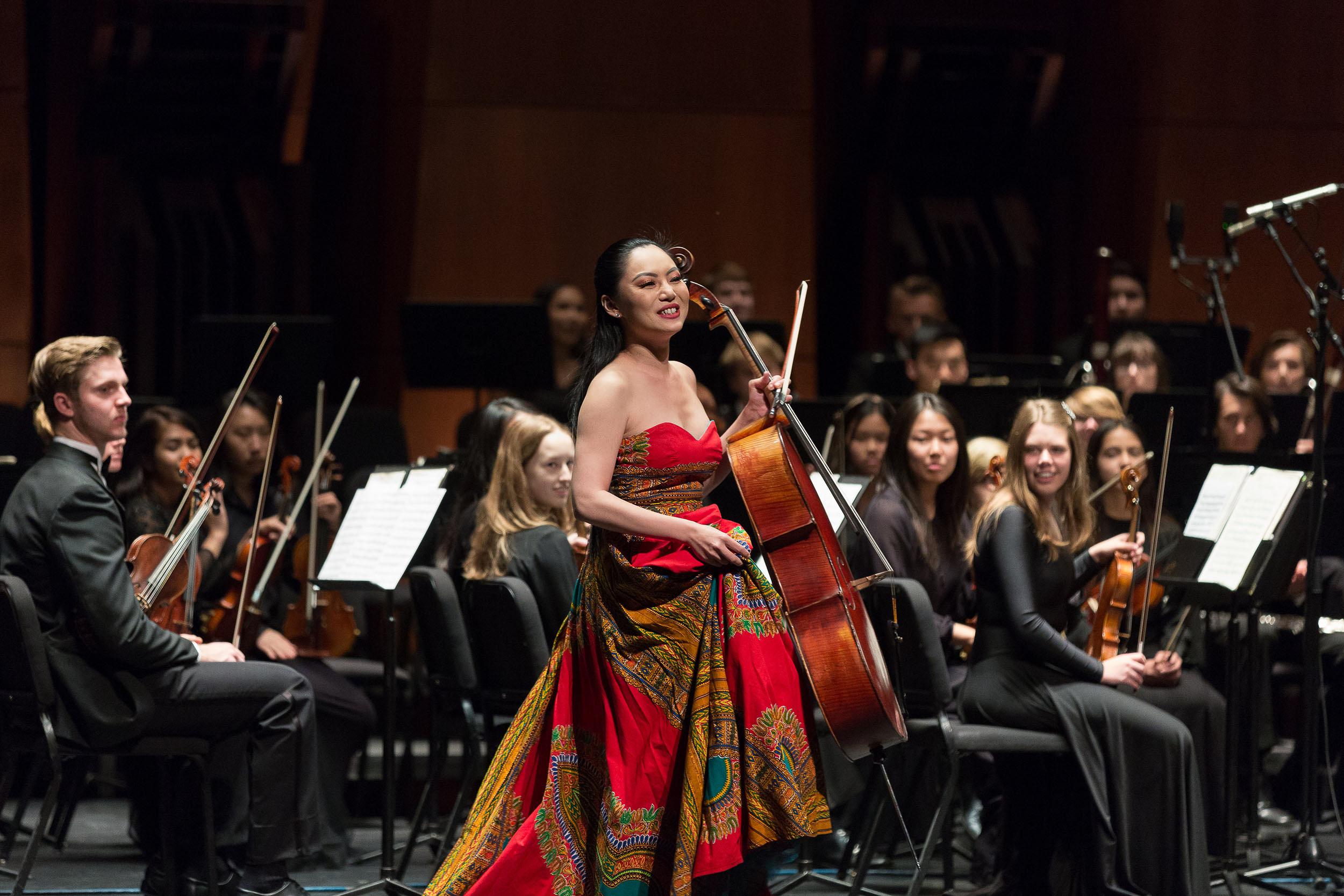  Cellist  Tina Guo  performs with the  San Diego Civic Youth Orchestra.  Presented by The California Center for the Arts, Escondido. 