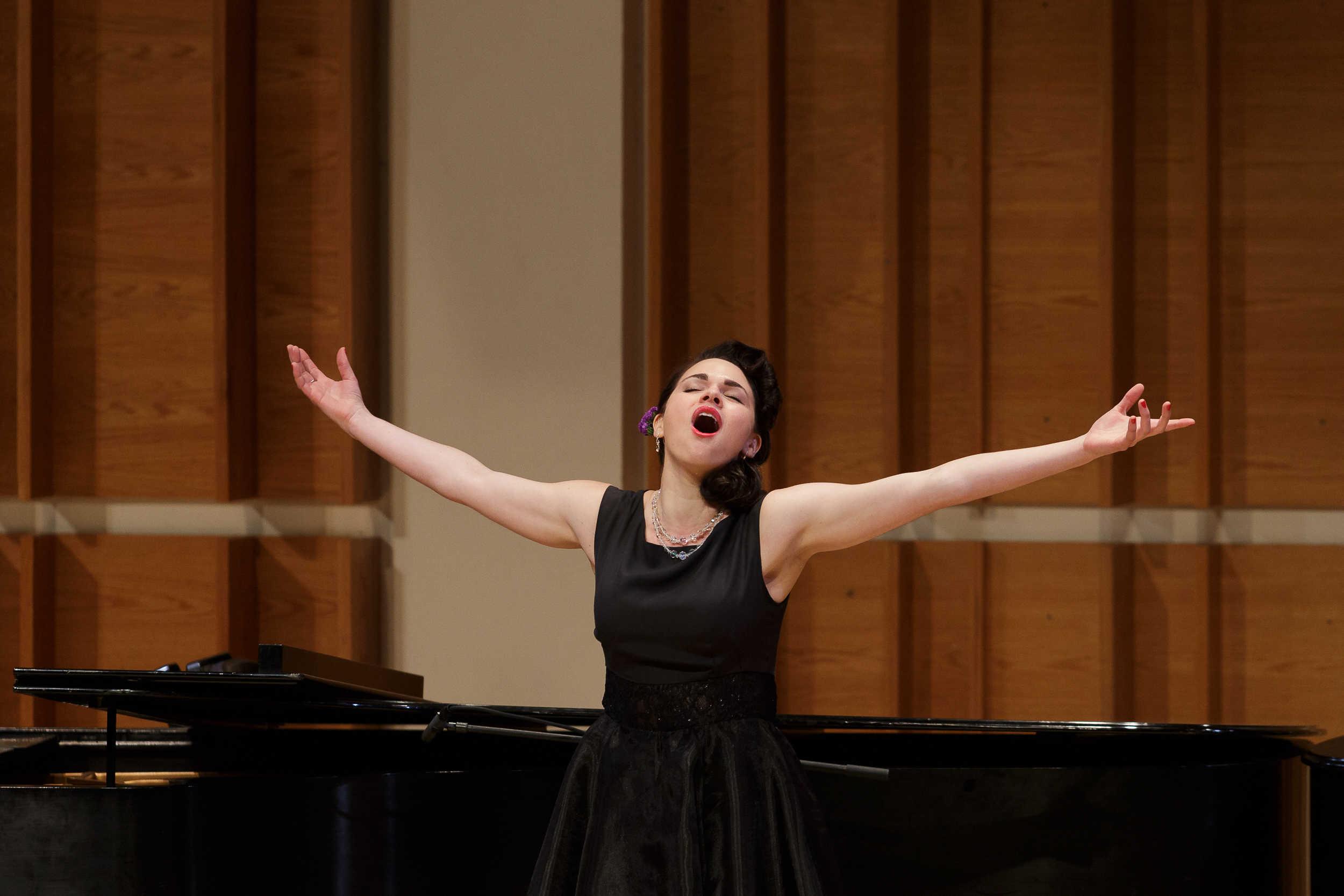  Soprano María Valdés performs in New York Festival of Song’s  Compositora  program. 