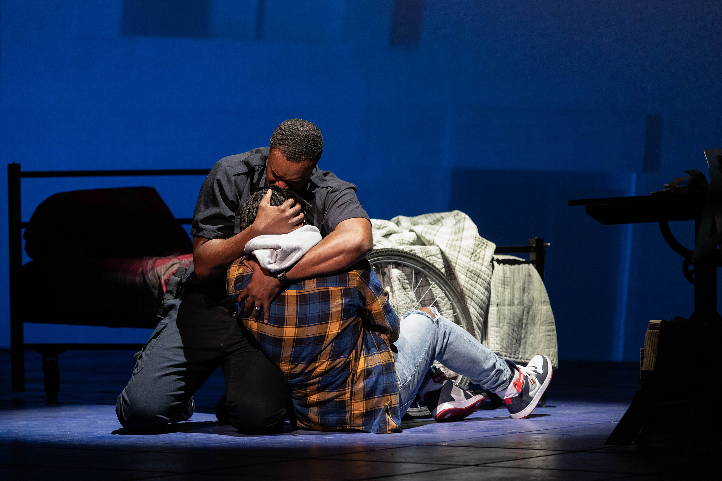  Kenneth Kellogg as The Father and Aaron Crouch as The Son in The Glimmerglass Festival's 2019 world premiere of Jeanine Tesori and Tazewell Thompson's  Blue . 