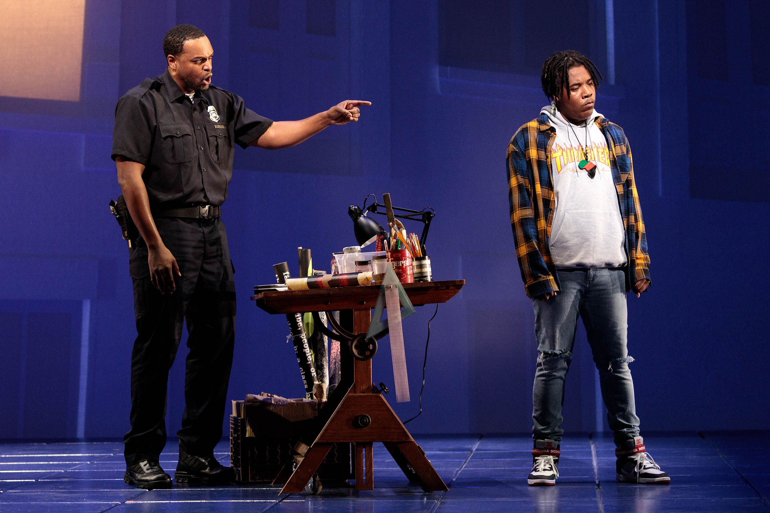  Kenneth Kellogg as The Father and Aaron Crouch as The Son in The Glimmerglass Festival’s 2019 world premiere of Jeanine Tesori and Tazewell Thompson’s  Blue . 