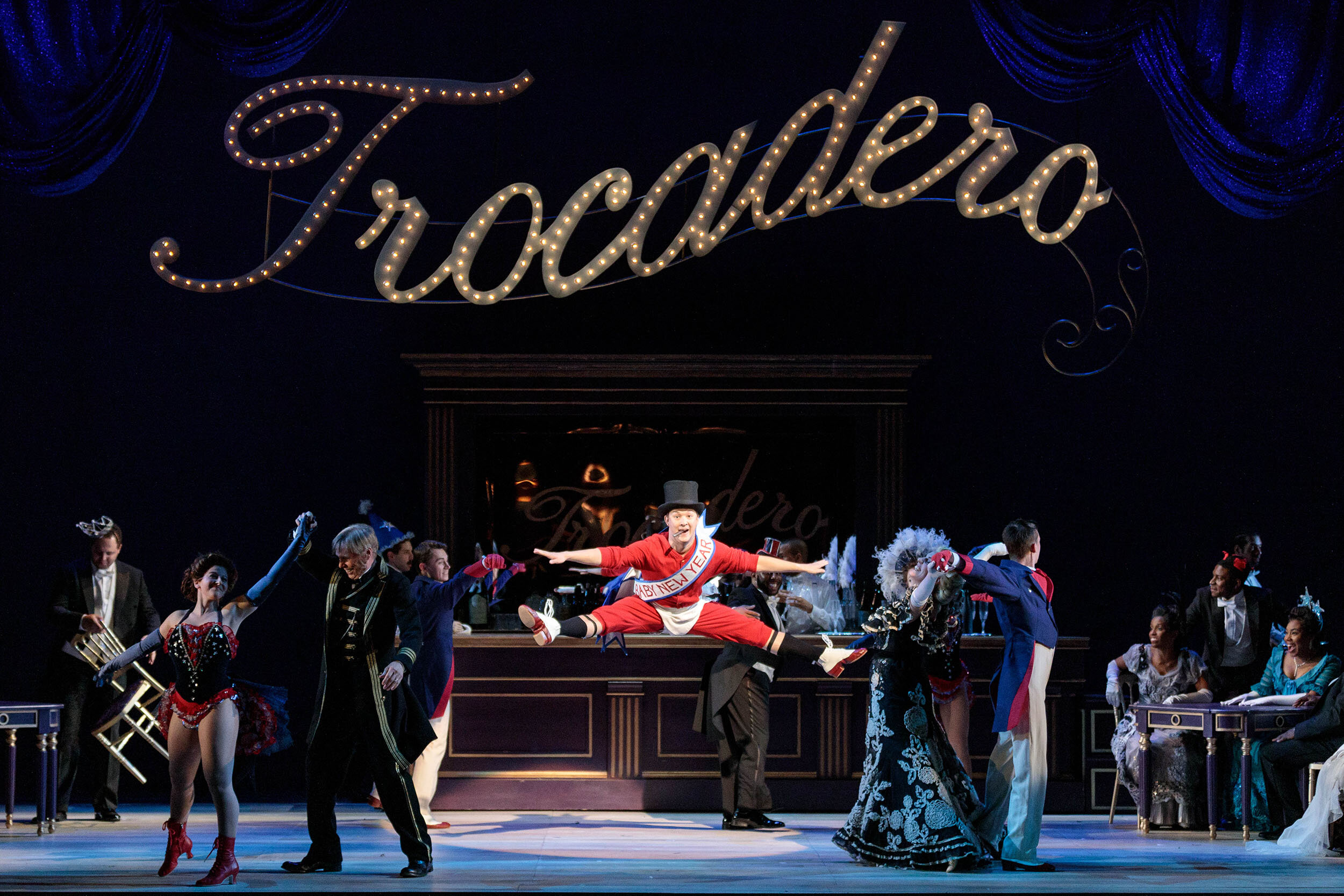  Spencer Britten (center) and the ensemble in The Glimmerglass Festival’s 2019 production of  Show Boat . 