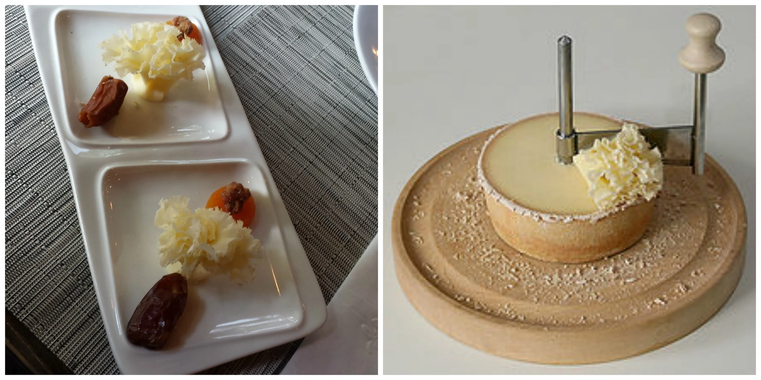 Tête de Moine as a dessert course at The Quarter in Greenwich Village....