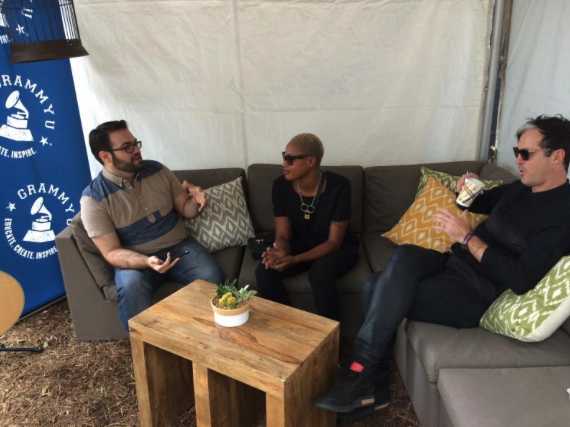 Noell and Michael of Fitz and the Tantrums sitting down with Joey at the Austin City Limits Music Festival