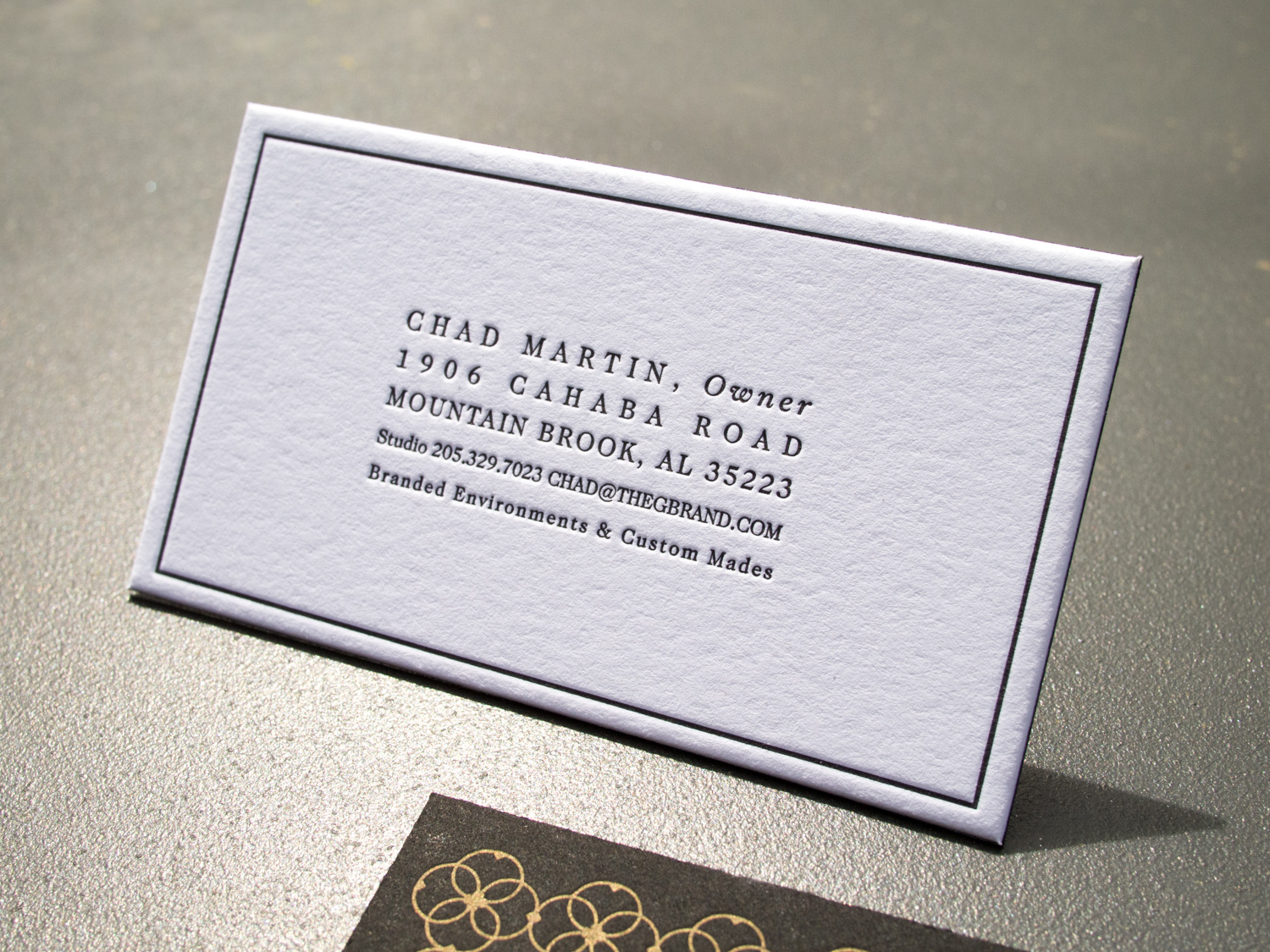 Chad Martin Letterpress Business Card