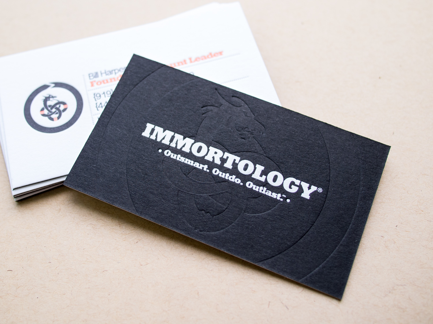 Immortology Letterpress Business Card
