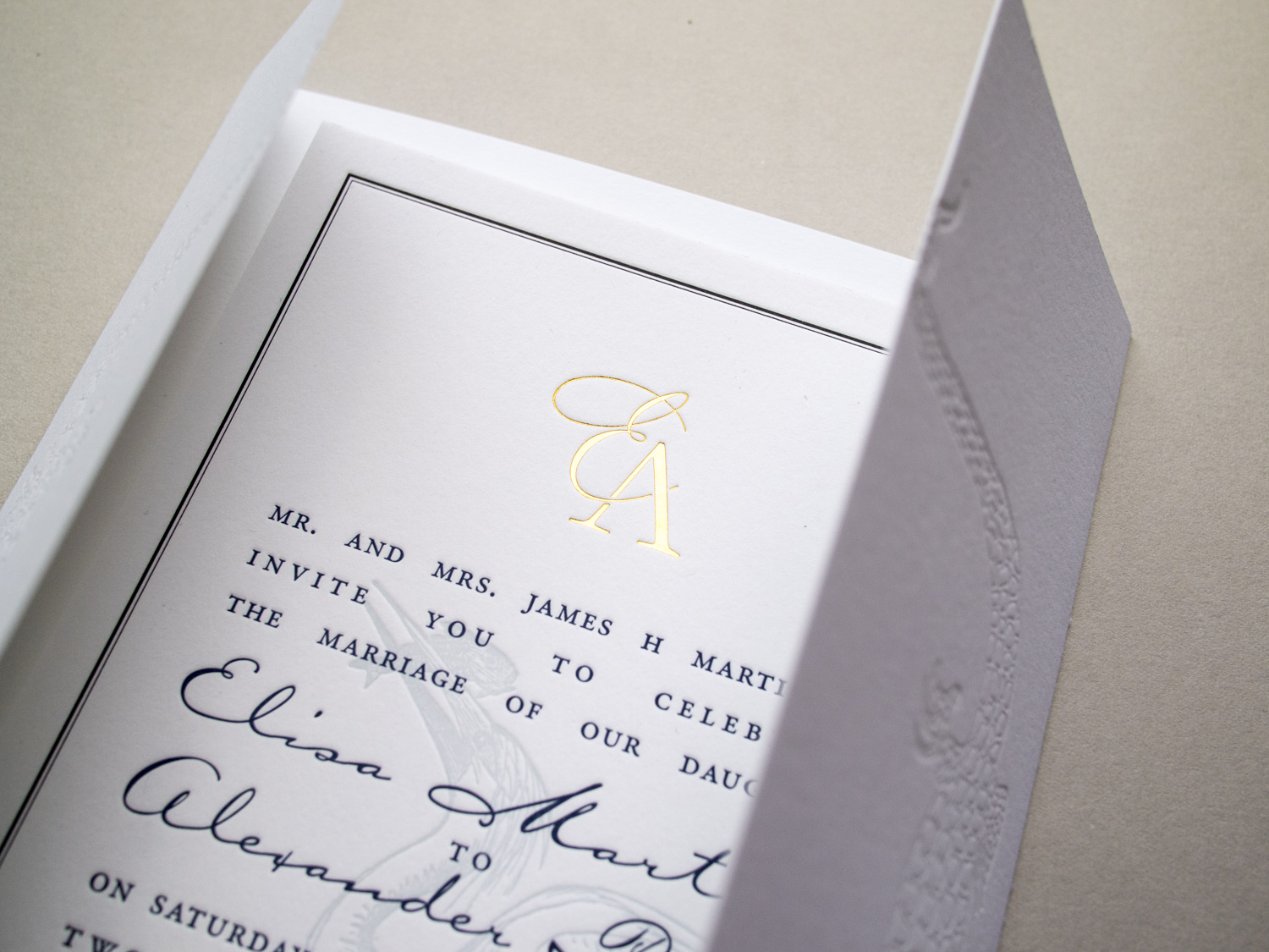 Letterpress + Foil Invitation With Gate Fold