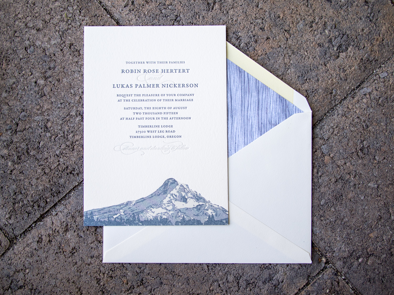 Mount Hood Letterpress Invitation