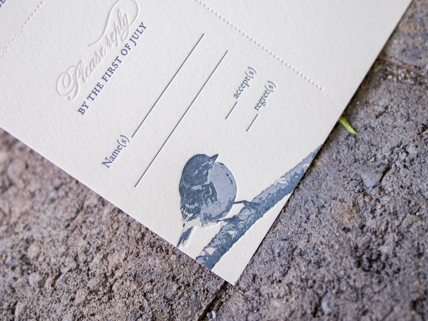 Letterpress Tear-Off Reply Card