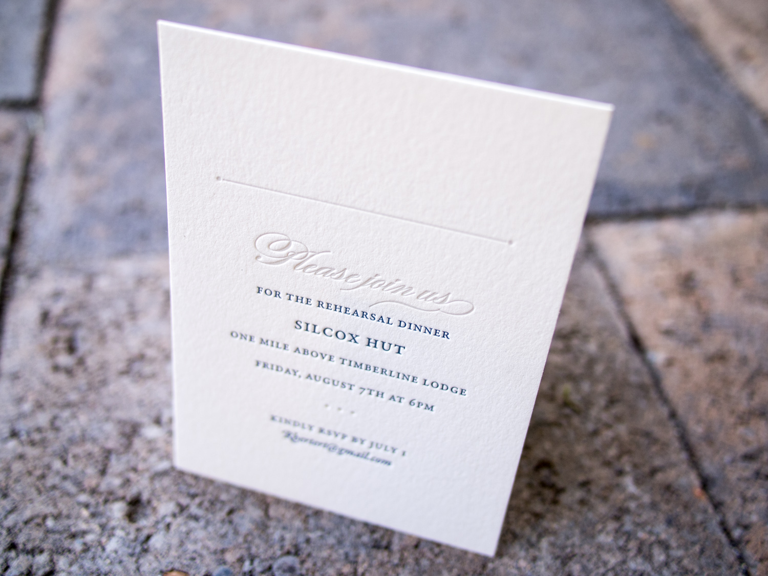 Letterpress Rehearsal Dinner Invitation