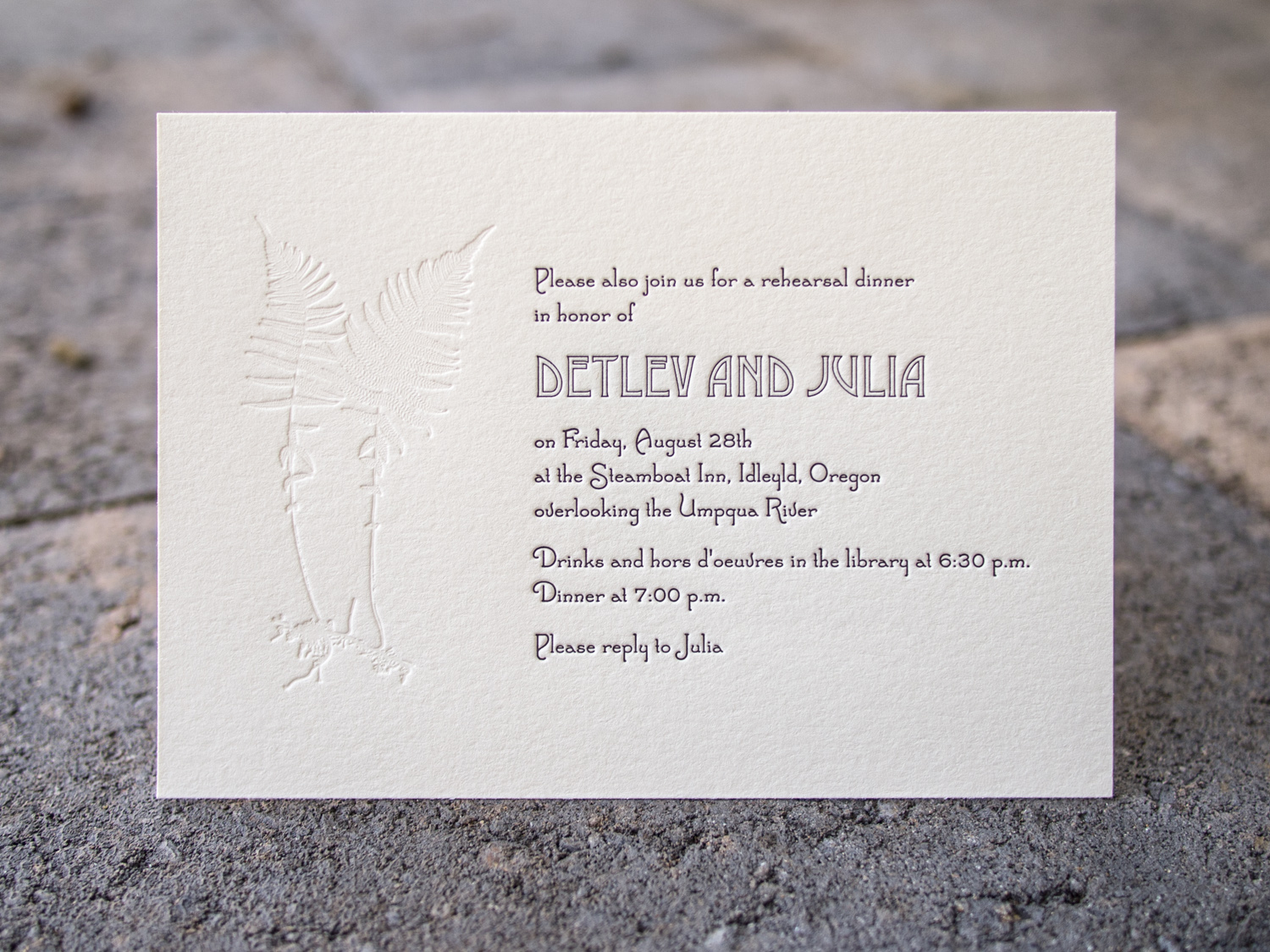 Fern Letterpress Invitation