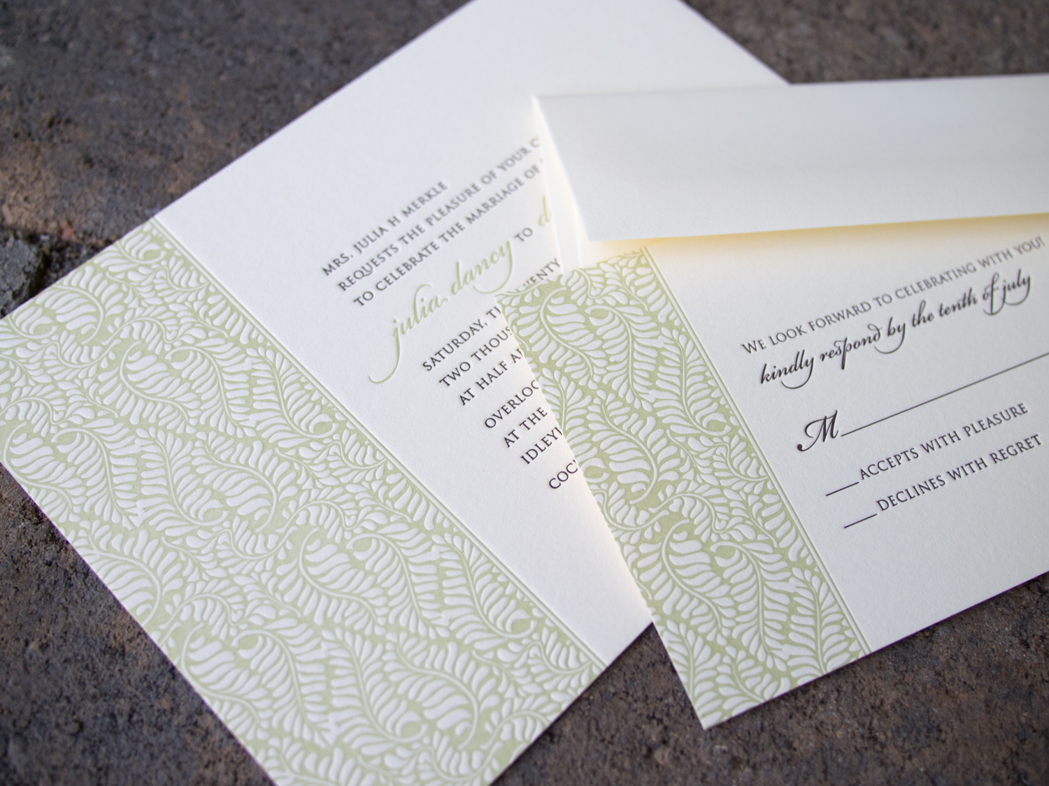 Fern Letterpress Invitation