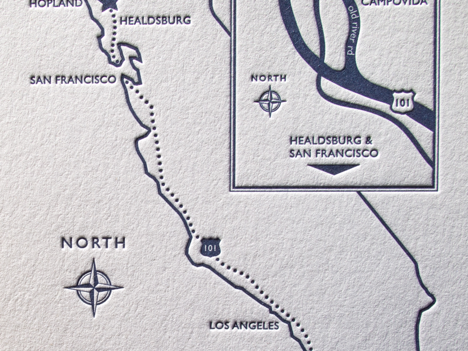 Letterpress Map Close Up