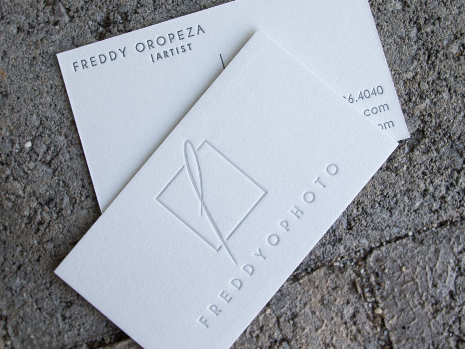 Gray Letterpress Business Card