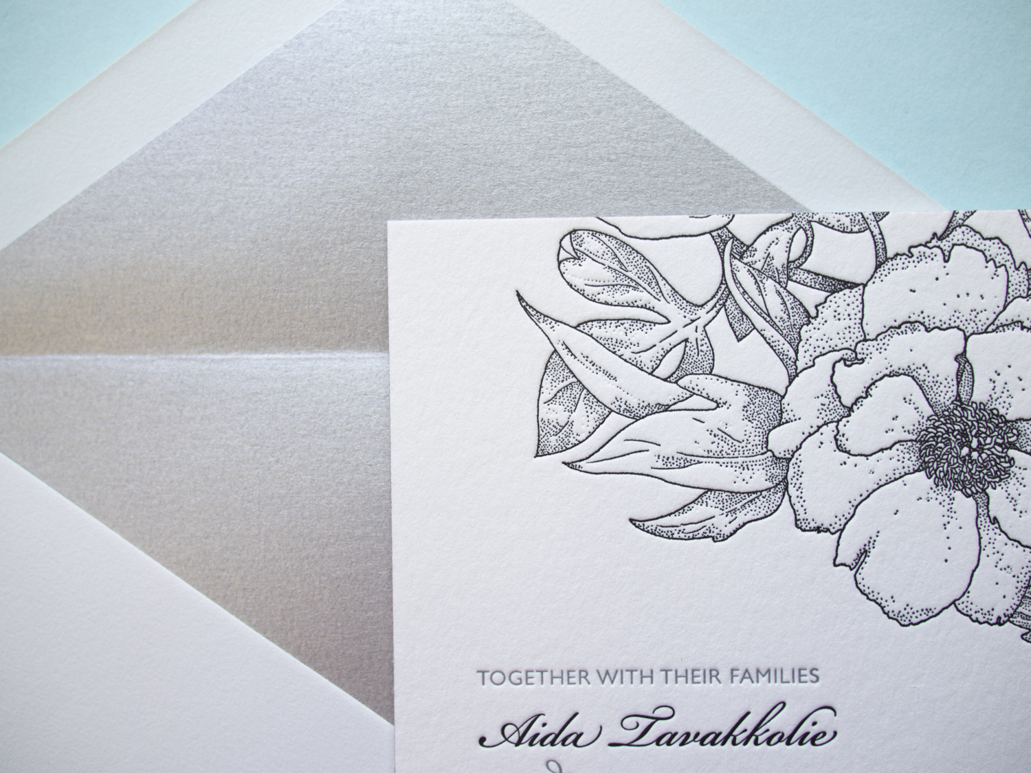 Blossom Invitation and Envelope Liner