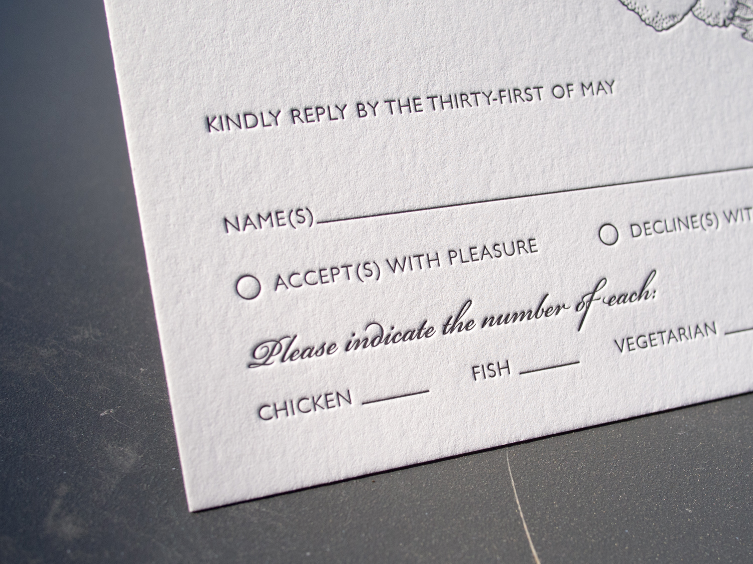 Letterpress Reply Card