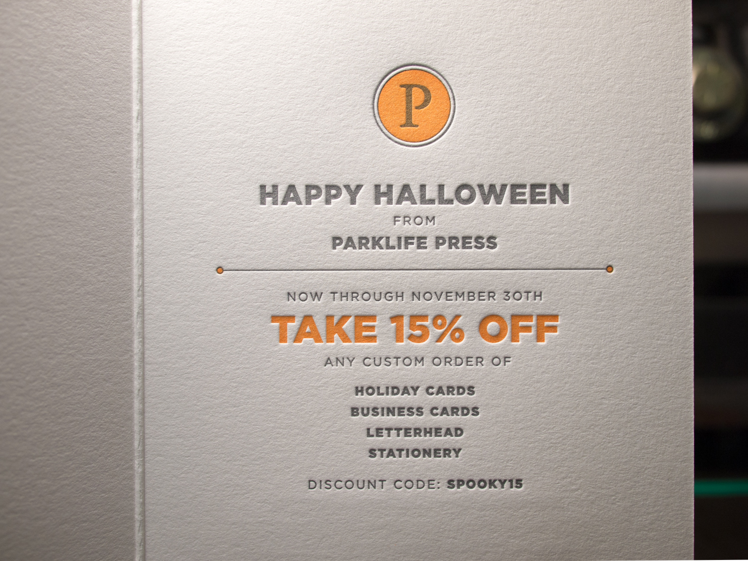 Halloween Letterpress Sale