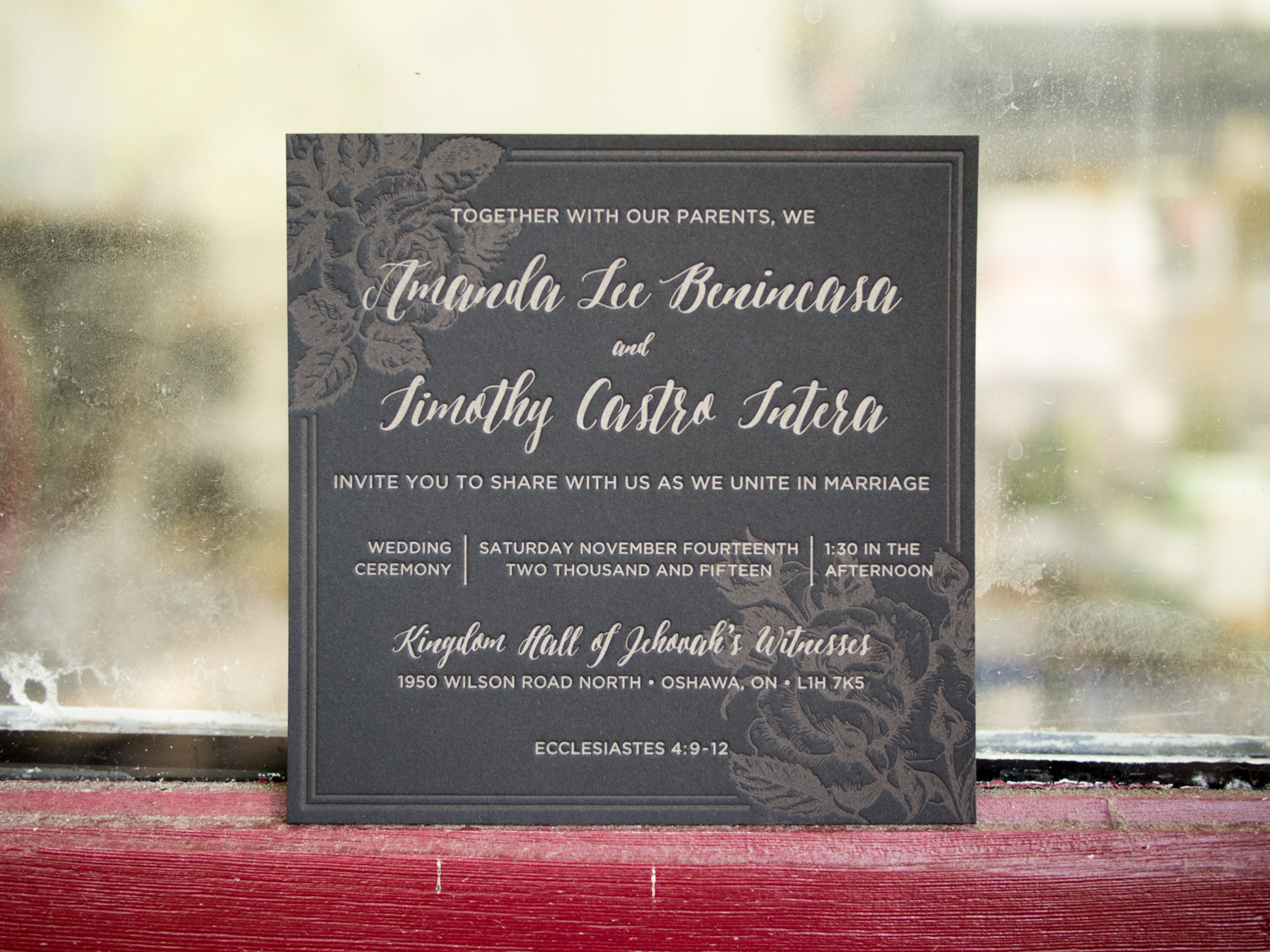 Black Letterpress Invitation