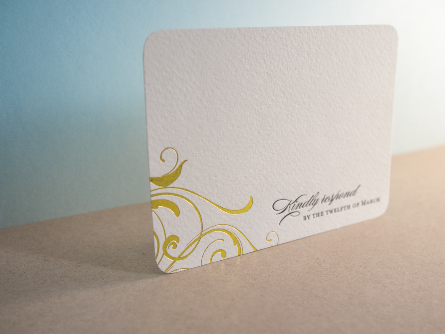 Gold Foil Reply Card