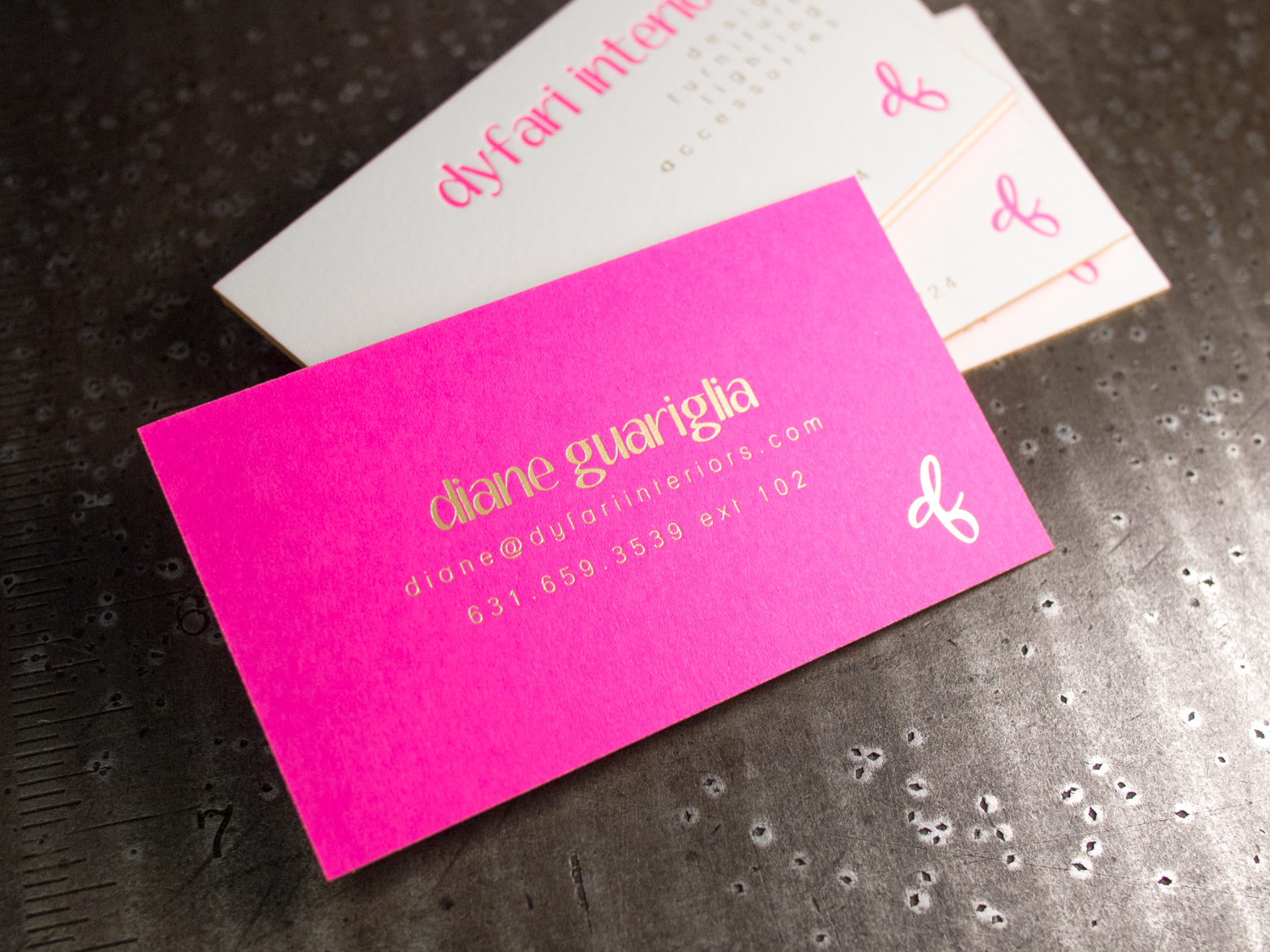 Gold Foil on Fuchsia