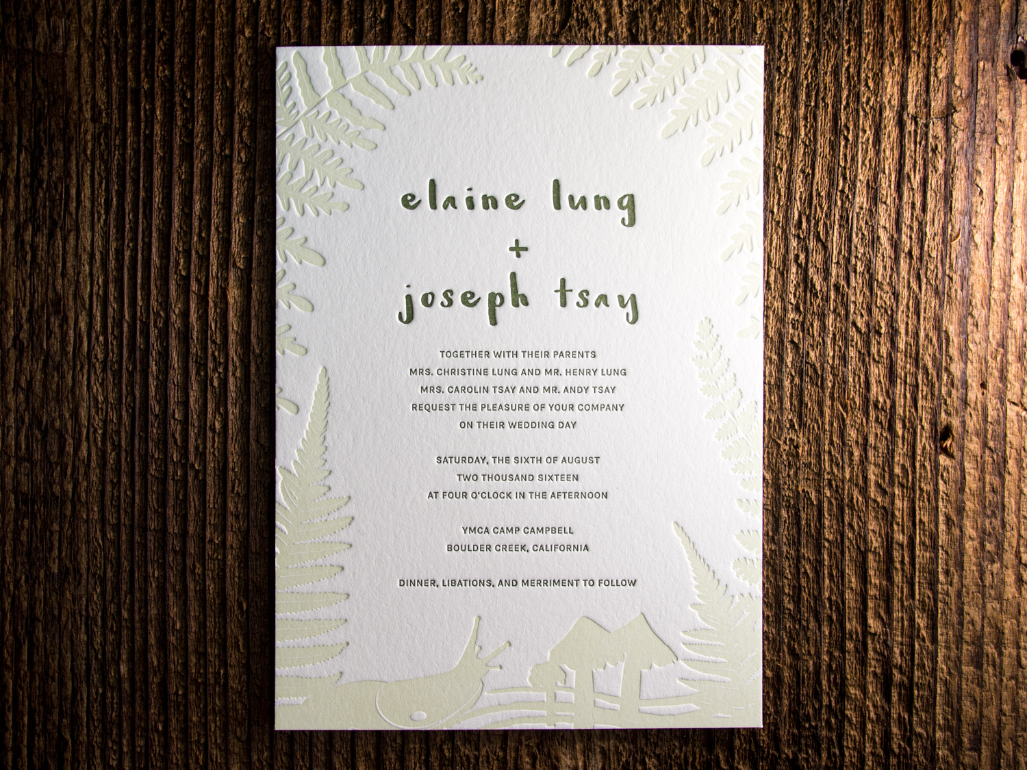 Forest Letterpress Invitation
