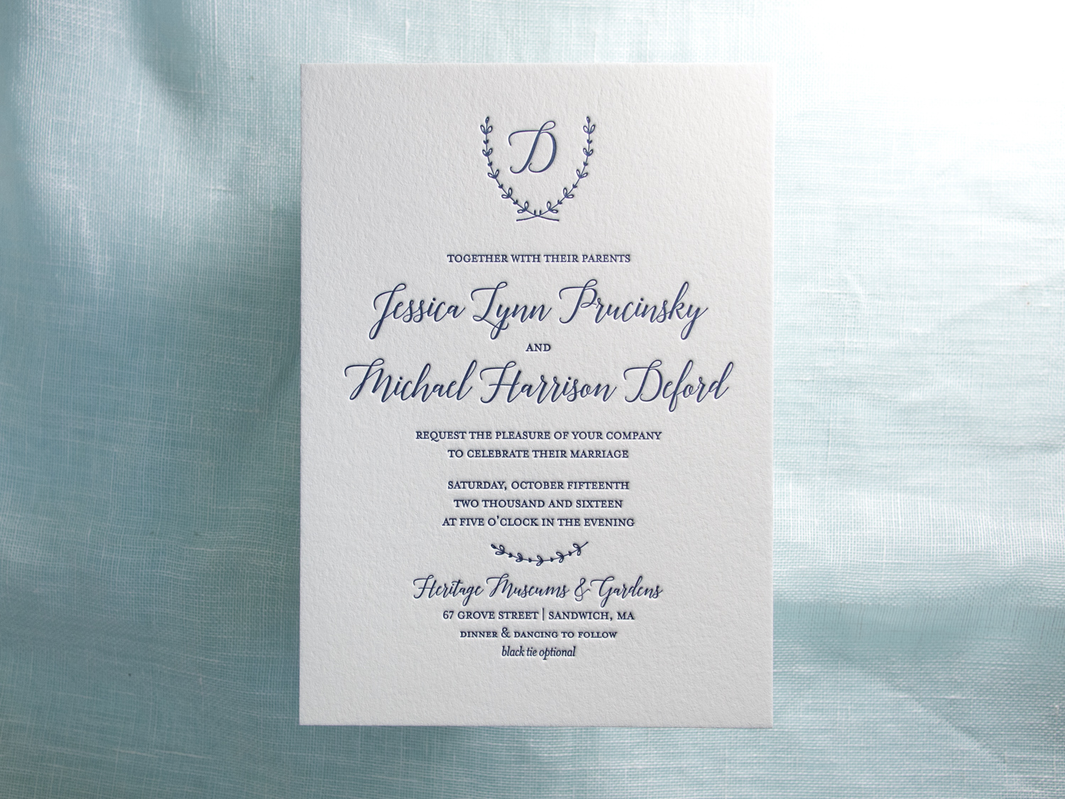 Monogram Letterpress Invitation