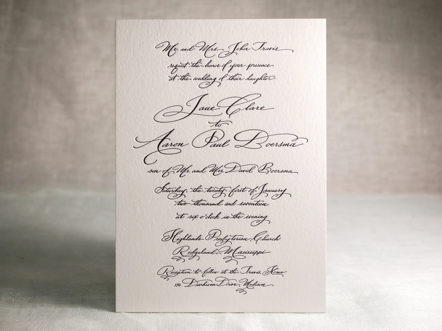 Letterpress Calligraphy