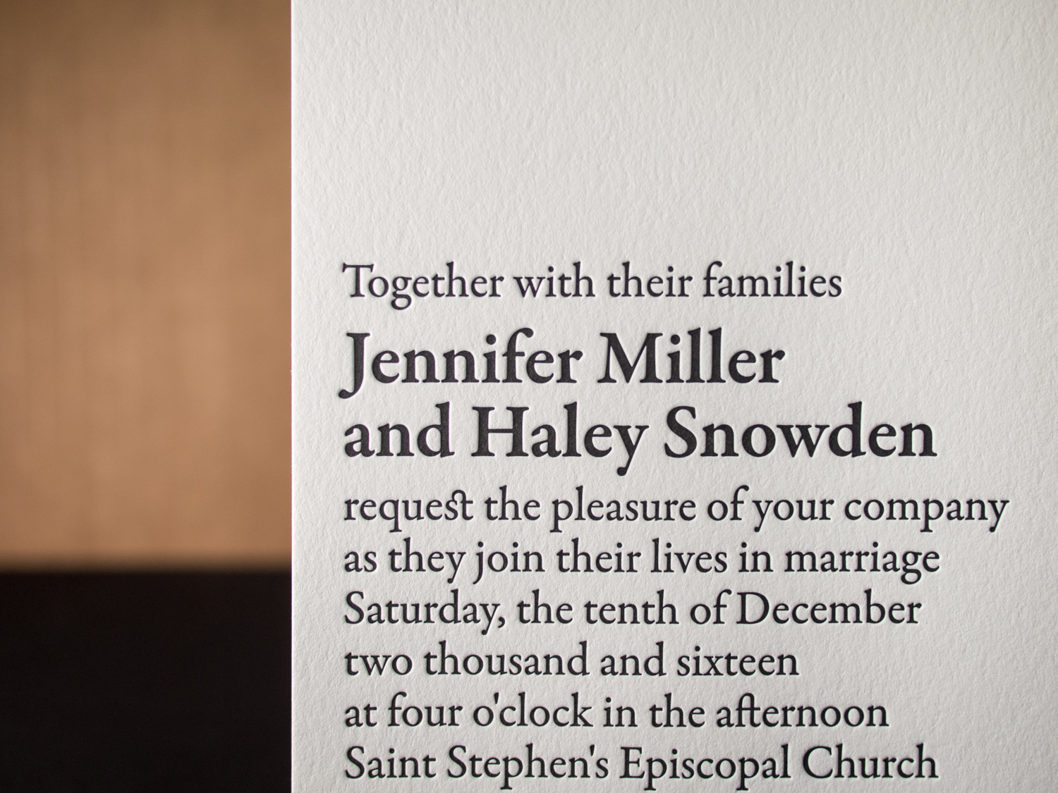 Letterpress Invitation