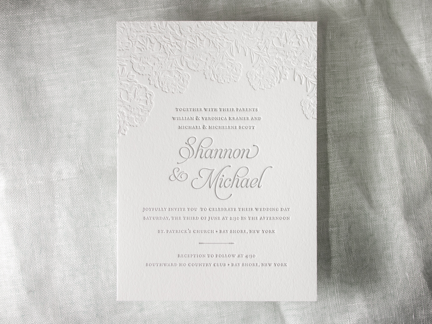 Floral Letterpress Invitation