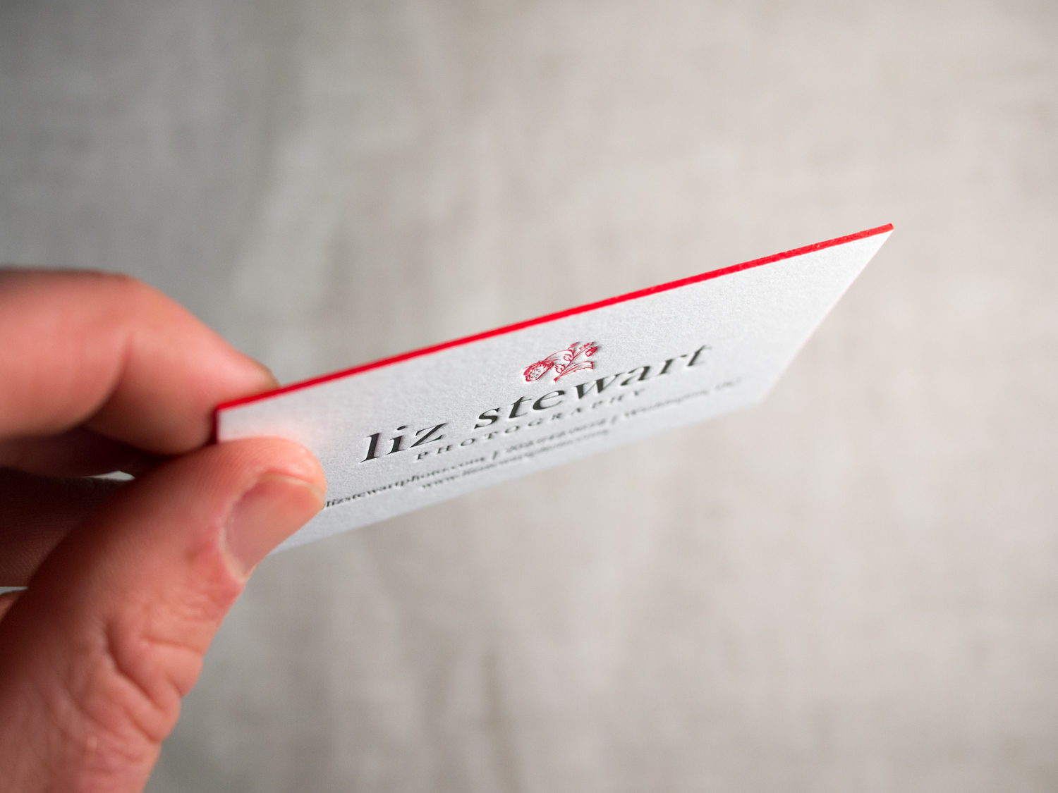 Business Card With Red Edge Paint