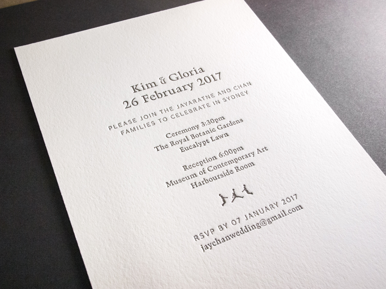 Gray Letterpress Invitation