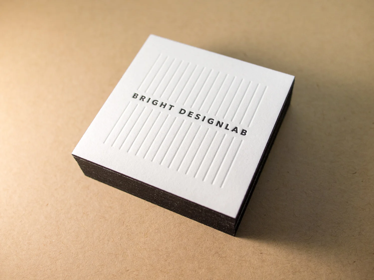 Square Letterpress Business Cards