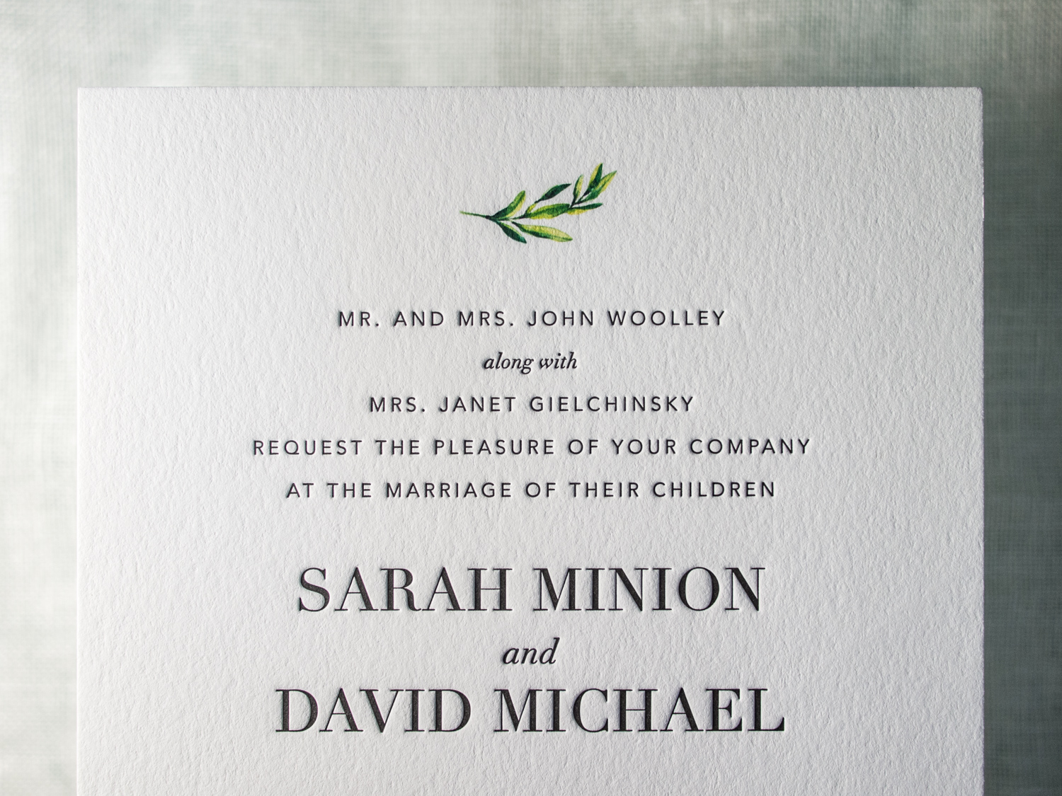 Modern Letterpress Invite