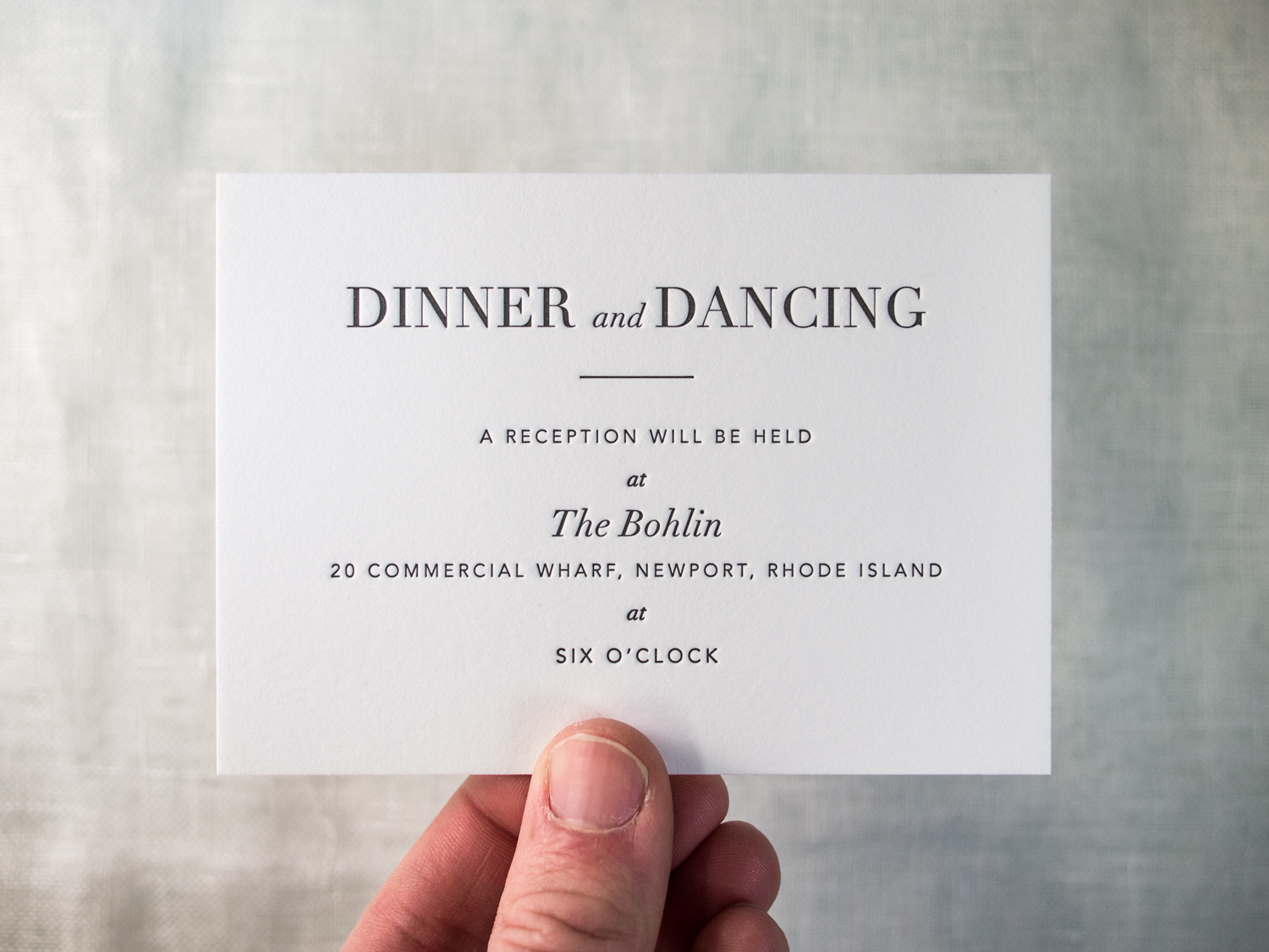 Letterpress Reception Card