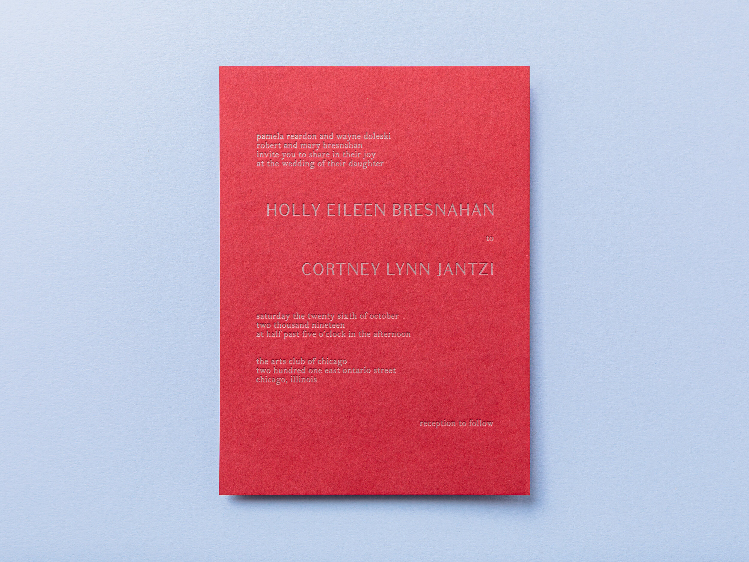 Red Letterpress Invitation