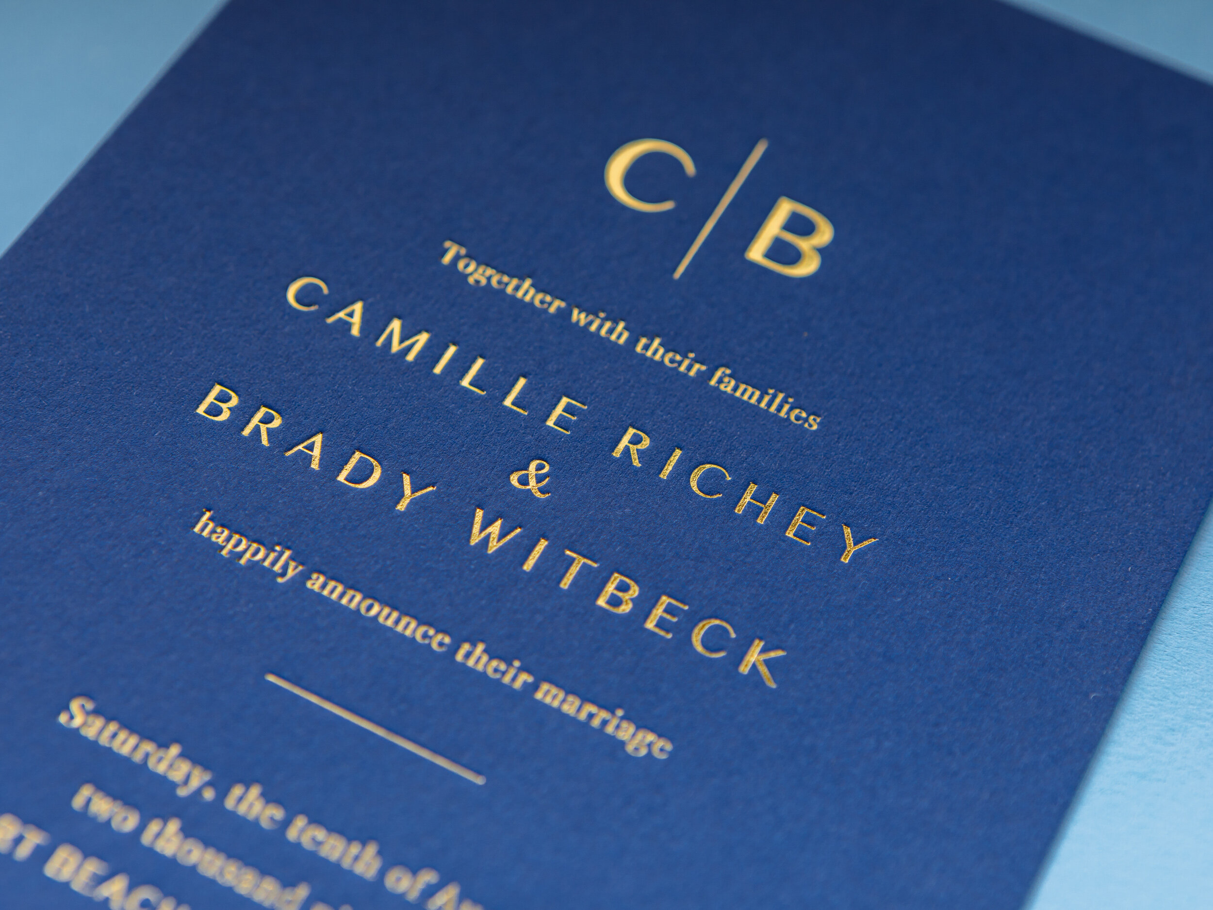 Gold Foil on Colorplan Cobalt