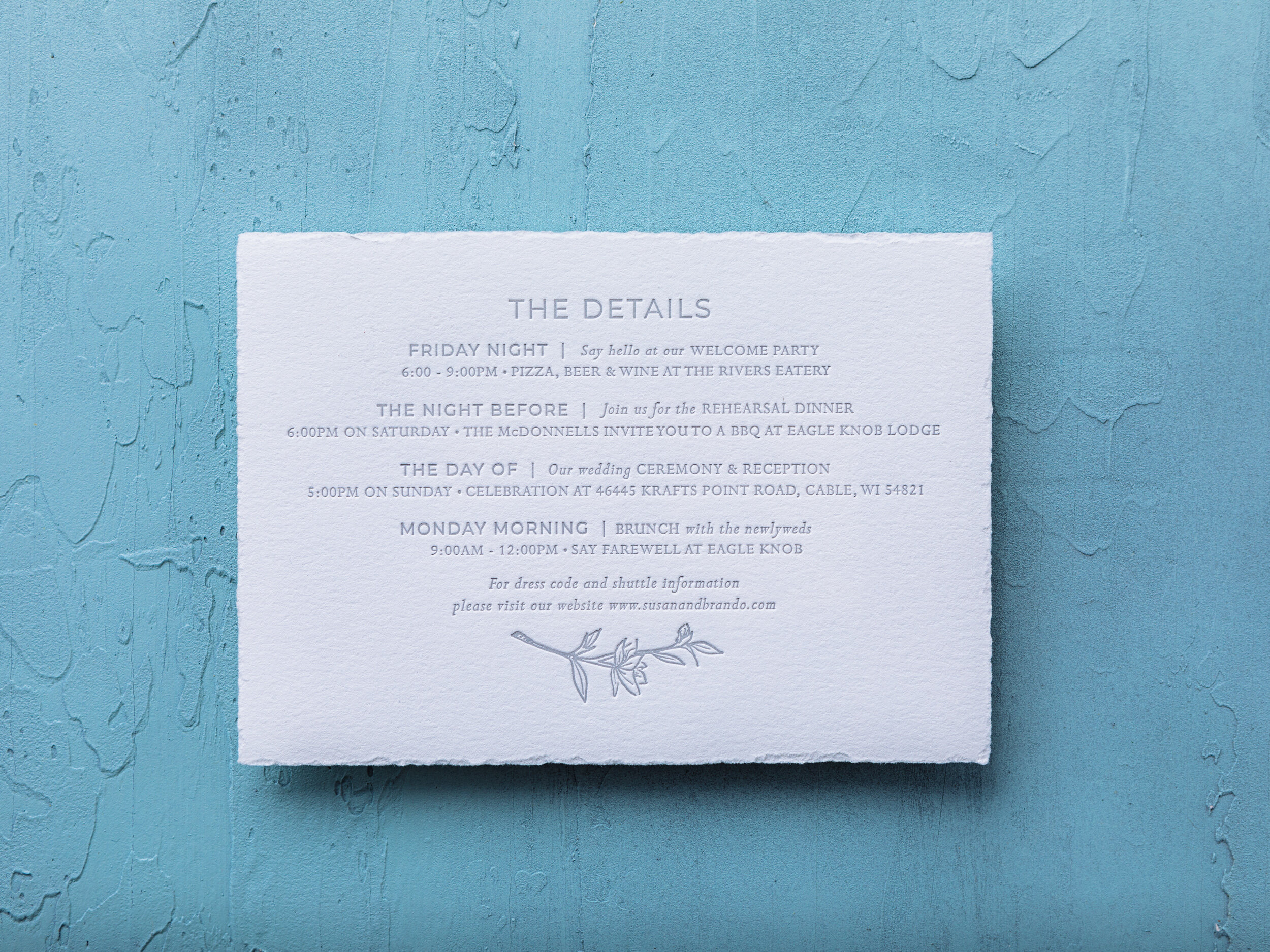 Letterpress Details Card