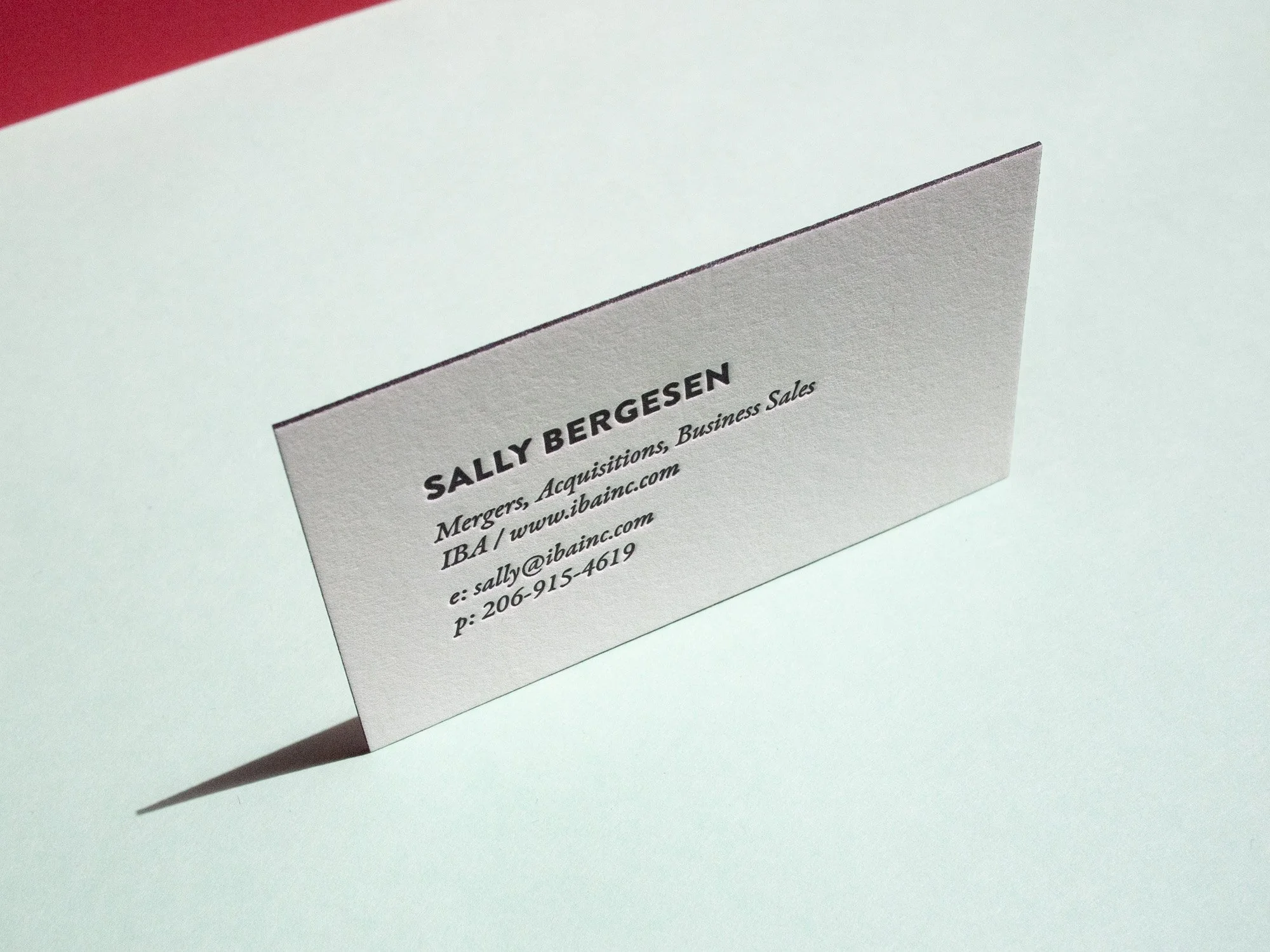 Letterpress Business Card with Black ink