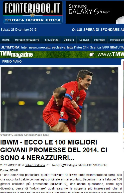 FC Inter 1908 (Italy), December 2013