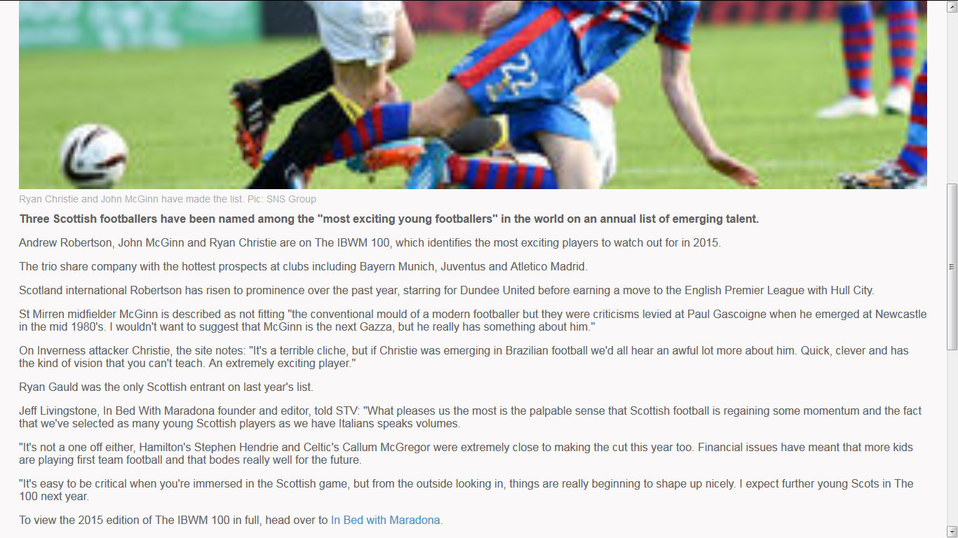 STV Sport, Scotland, December 2014