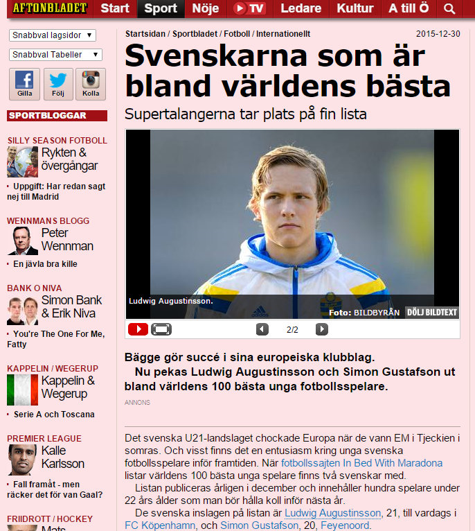 Aftonbladet, December 2015