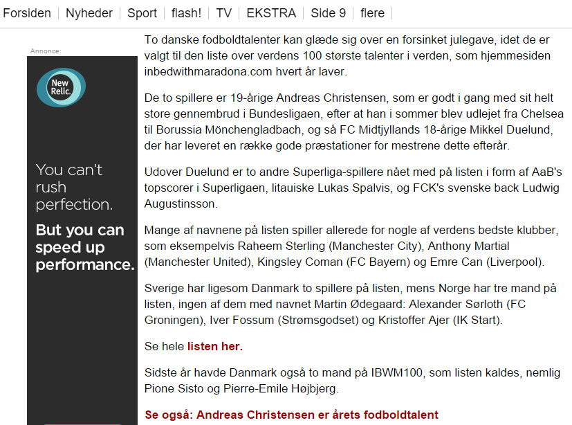 Ekstra Bladet, December 2015