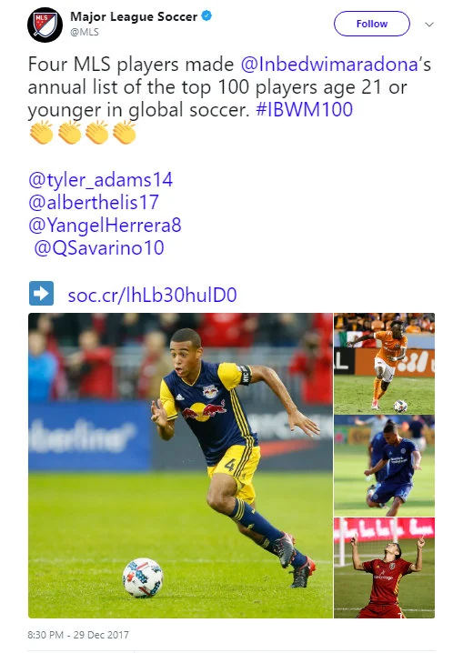 MLS Twitter, December 2017