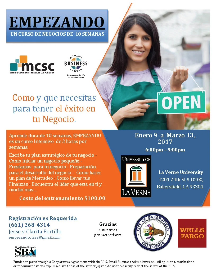 Registracion es requerida (661) 268-4314empezandoclase@gmail.com