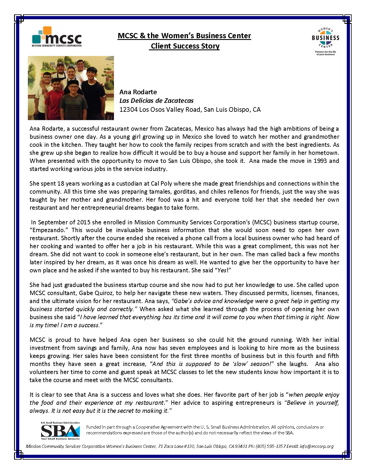success stories mission community services corporation business success story template